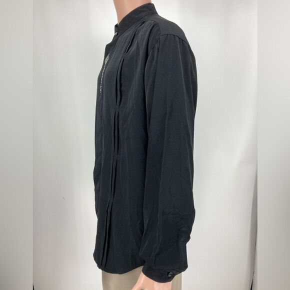 Pronti Collection be Phita Men’s Rhinestone Black Dress Shirt Size L - Picture 3 of 5